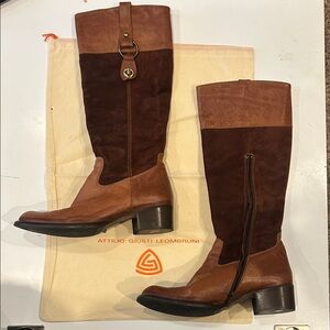 Attilio Giusti Leombruni Two-Tone Leather Boots - size 8